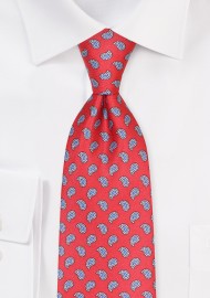 Paisley Print Tie in Bold Red