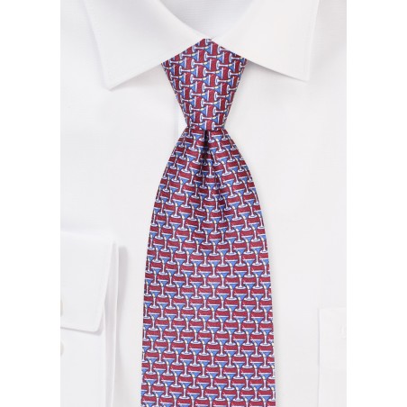 Cherry Red Tie with Martini Glasses