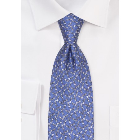 Dragonfly Print Silk Tie in Blues
