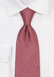 Cherry Red Equine Stirup Print Silk Tie
