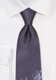 Wild Graphic Floral Tie in Black and Gray