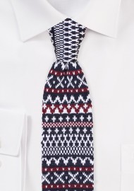 Fair Isle Knit Silk Tie