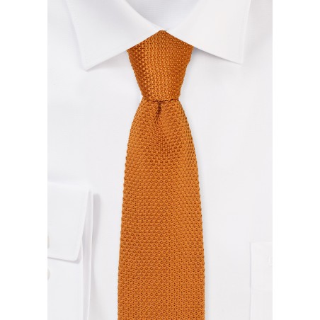 Cinnamon Knit Tie with Pointed Tip