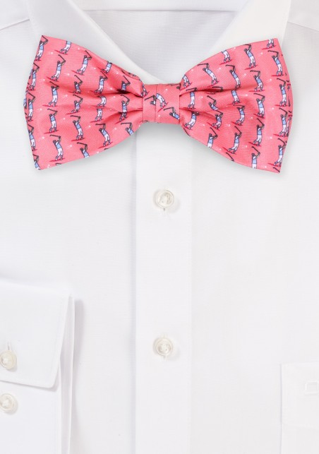 Golfing Bowtie in Coral Red