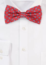 Classic Paisley Bowtie in Red