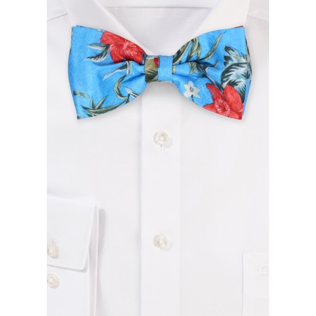 Tropical Flower Print Bowtie