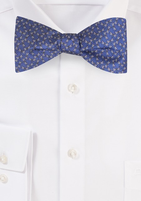 Silk Self Tie Bow Tie with Tiny Dragonflies