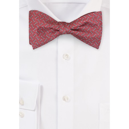 Designer Print Silk Bowtie in Cherry