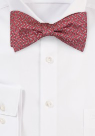 Designer Print Silk Bowtie in Cherry