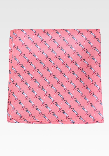 Golfer Print Hanky in Coral