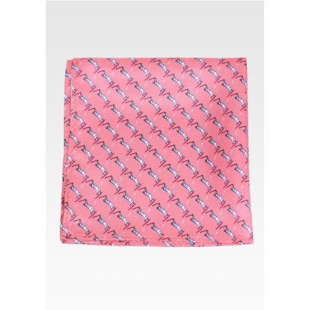Golfer Print Hanky in Coral