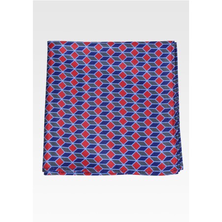 Chevron Check Hanky in Red and Blue