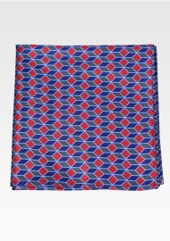 Chevron Check Hanky in Red and Blue