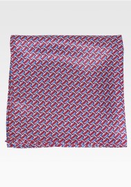 Burgundy Pocket Square with Martini Glasses