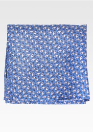 Tiny Elephant Print Pocket Square in Silk