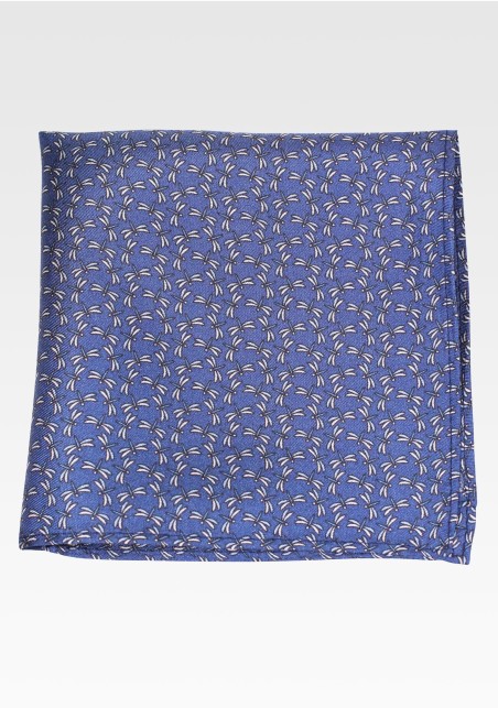 Silk Pocket Square in Dragonfly Print