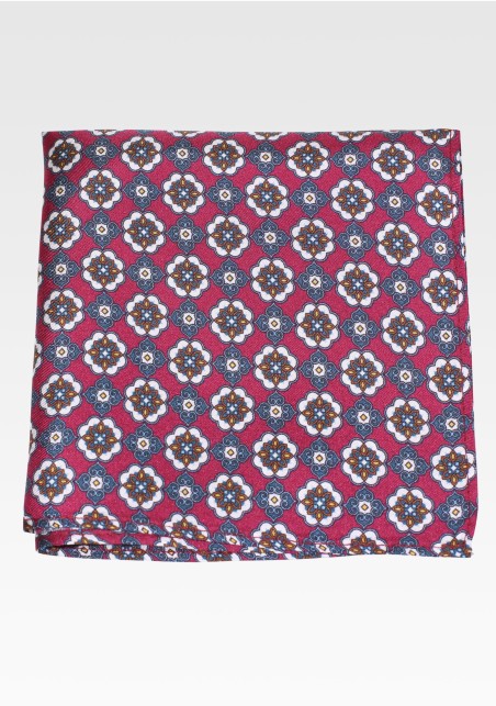Geometric Print Silk Suit Hanky