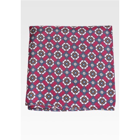 Geometric Print Silk Suit Hanky