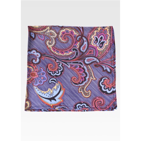 Striped Paisley Hanky in Blues