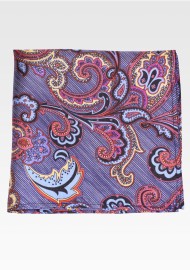 Striped Paisley Hanky in Blues