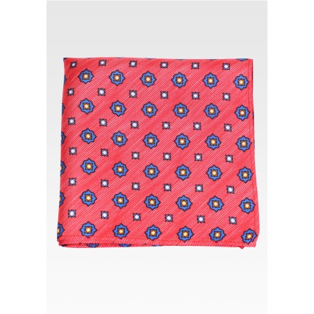 Preppy Designer Silk Hanky in Red and Blue