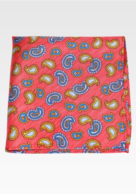 Thin Stripe Paisley Print Hanky
