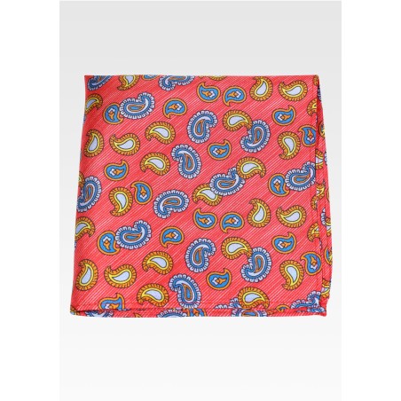 Thin Stripe Paisley Print Hanky