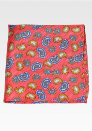 Thin Stripe Paisley Print Hanky