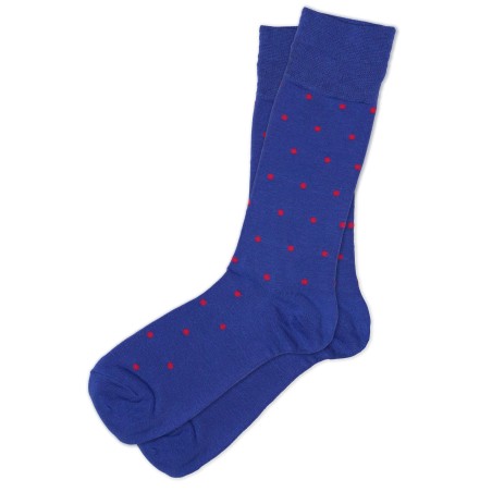 Royal Blue and Pink Polka Dot Socks