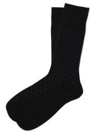 Black Window Pane Check Socks