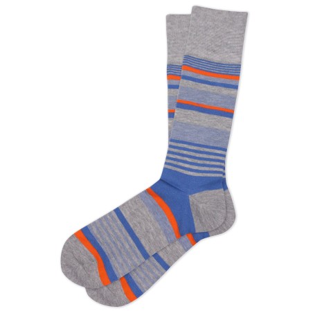 Striped Socks in Orange, Gray, Navy