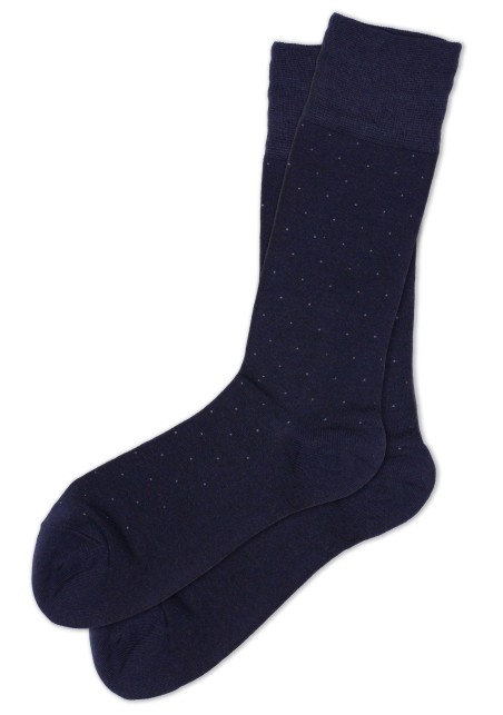 Midnight Blue Pin Dot Dress Socks