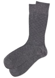 Charcoal Window Pane Check Socks