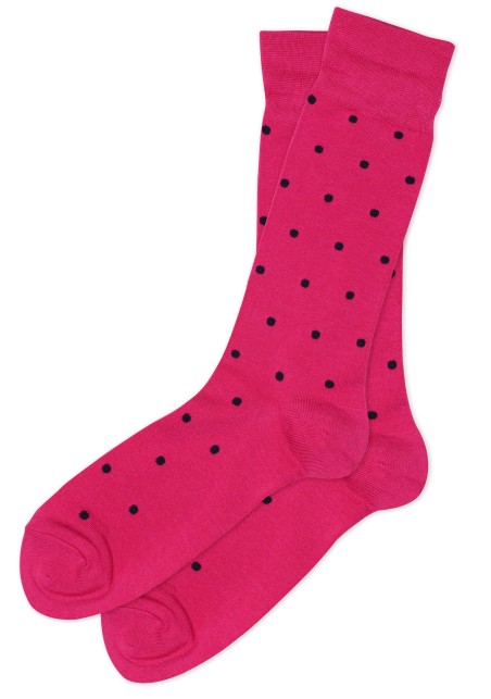 Pink and Navy Polka Dot Socks