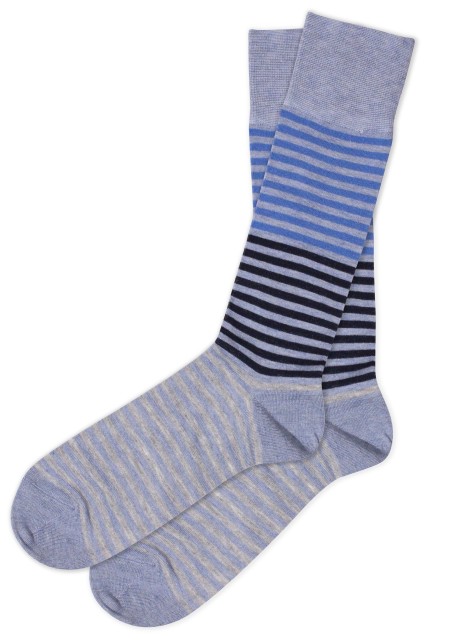 Gray and Light Blue Striped Socks