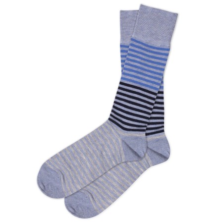 Gray and Light Blue Striped Socks