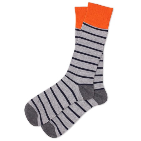 Navy and Gray Striped Dress Socks