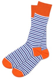Summer Stripe Dress Socks in Blue, White, Orange
