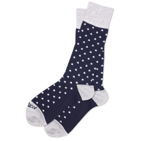 Navy Dress Socks with White Stars