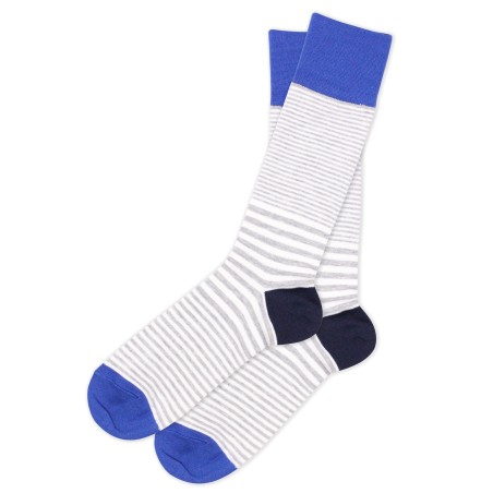 Gray, White, Blue Striped Socks