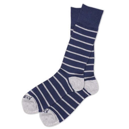 Navy and Gray Striped Dress Socks