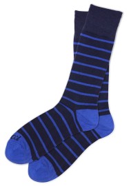 Navy Socks with Light Blue Stripes