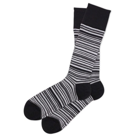 Micro Stripe Sock in Black and Gray