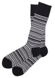 Micro Stripe Sock in Black and Gray