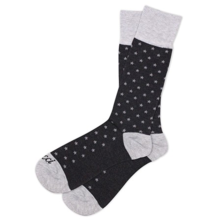 Charcoal with small gray star Tall socks