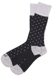 Charcoal with small gray star Tall socks
