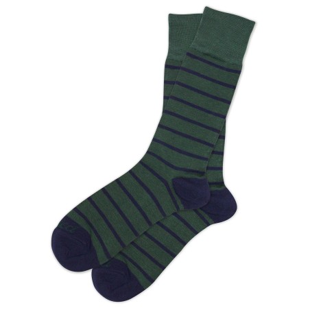 Hunter Green and Navy Striped Socks