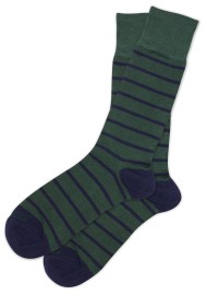 Hunter Green and Navy Striped Socks