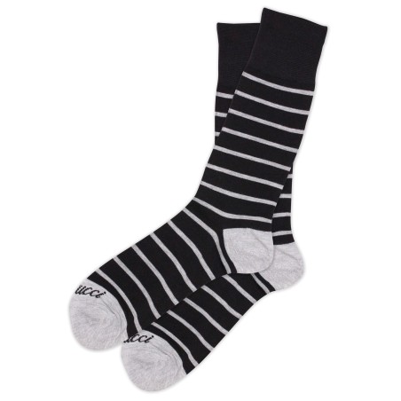 Black with Grey Striped Socks
