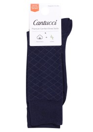Dark Navy Window Pane Check Socks Packaging